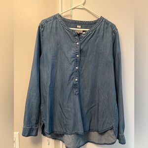Loft Denim Top Collarless